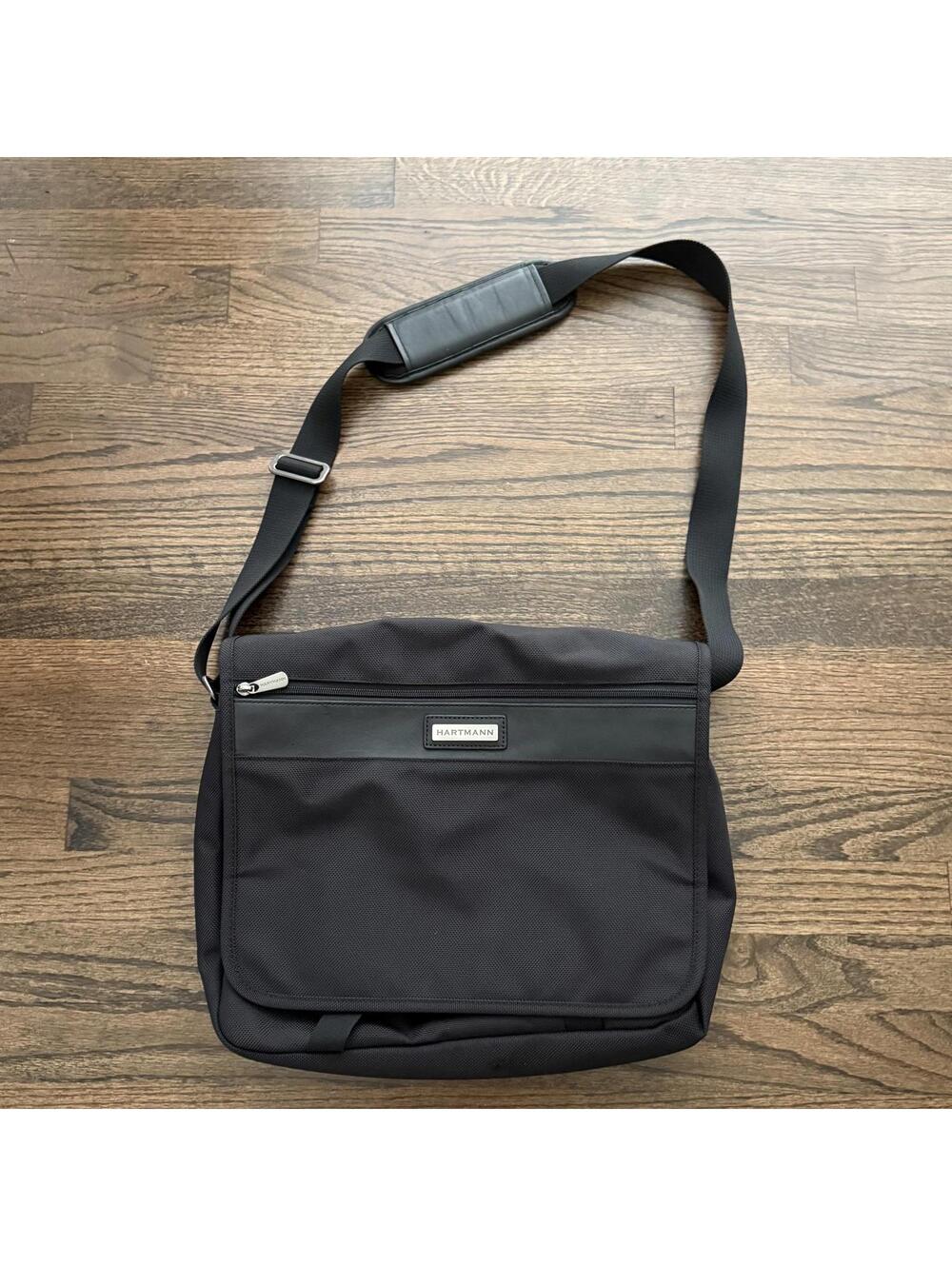 NWOT Hartmann Black Nylon Messenger Bag
